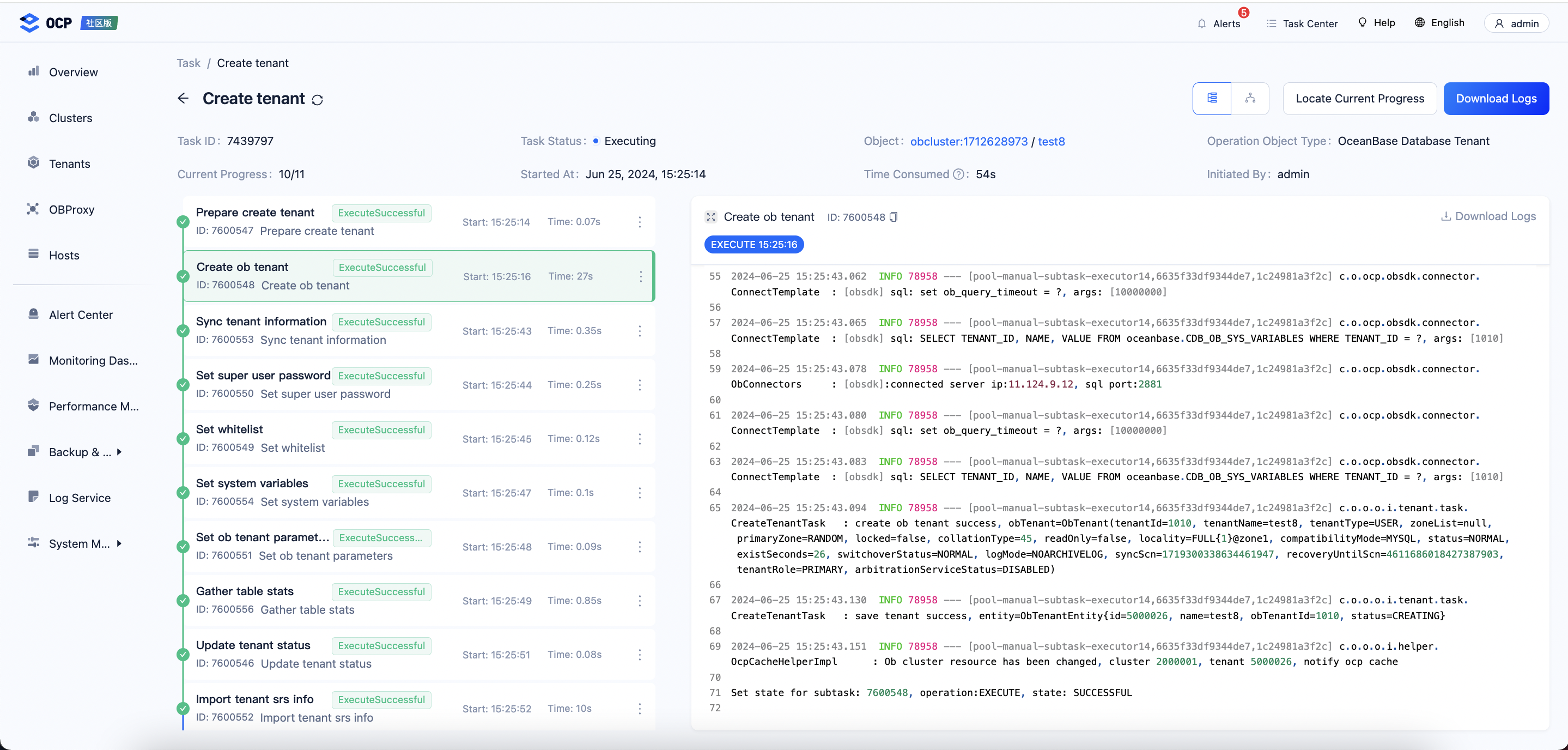 View logs