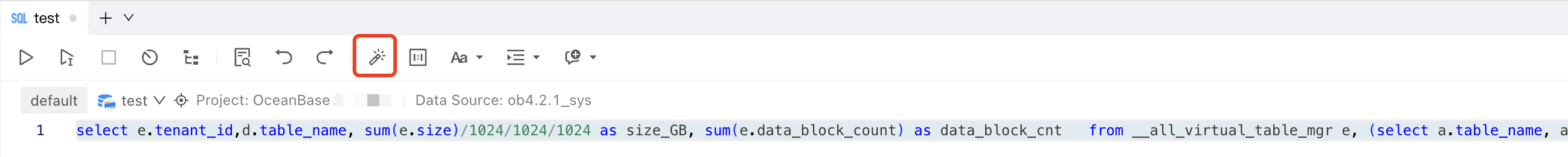 Use ODC for GUI-based SQL development | OceanBase