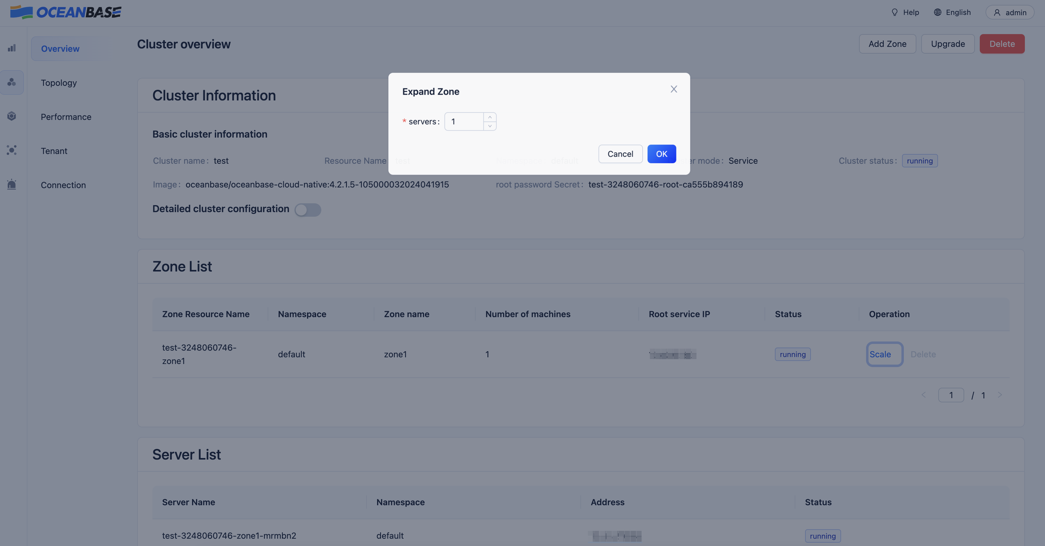 Perform O&M by using ob-operator | OceanBase