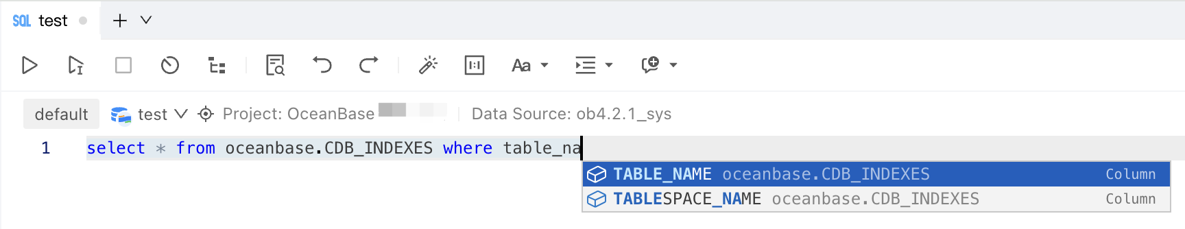 Use ODC for GUI-based SQL development | OceanBase