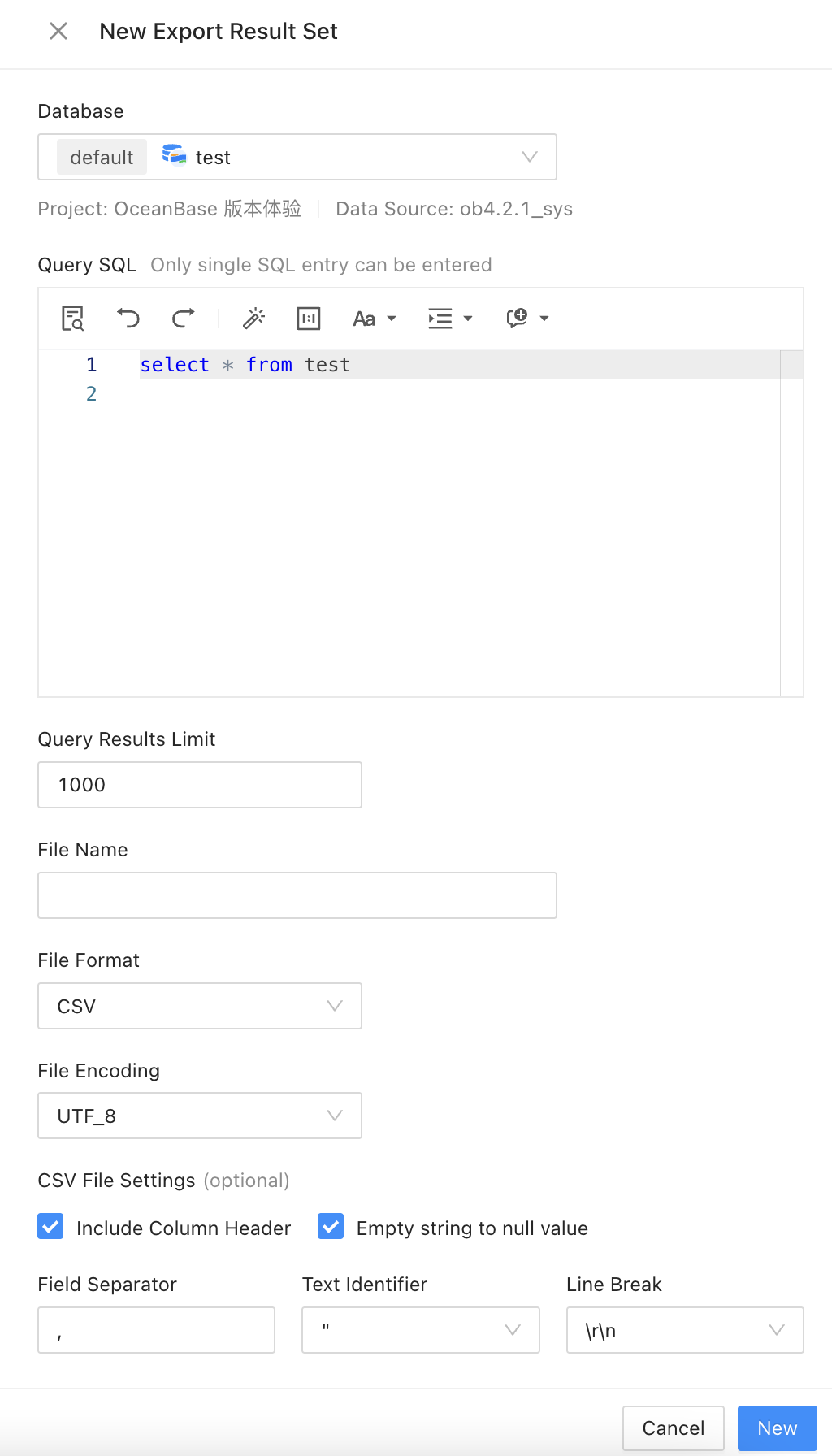 Use ODC for GUI-based SQL development | OceanBase