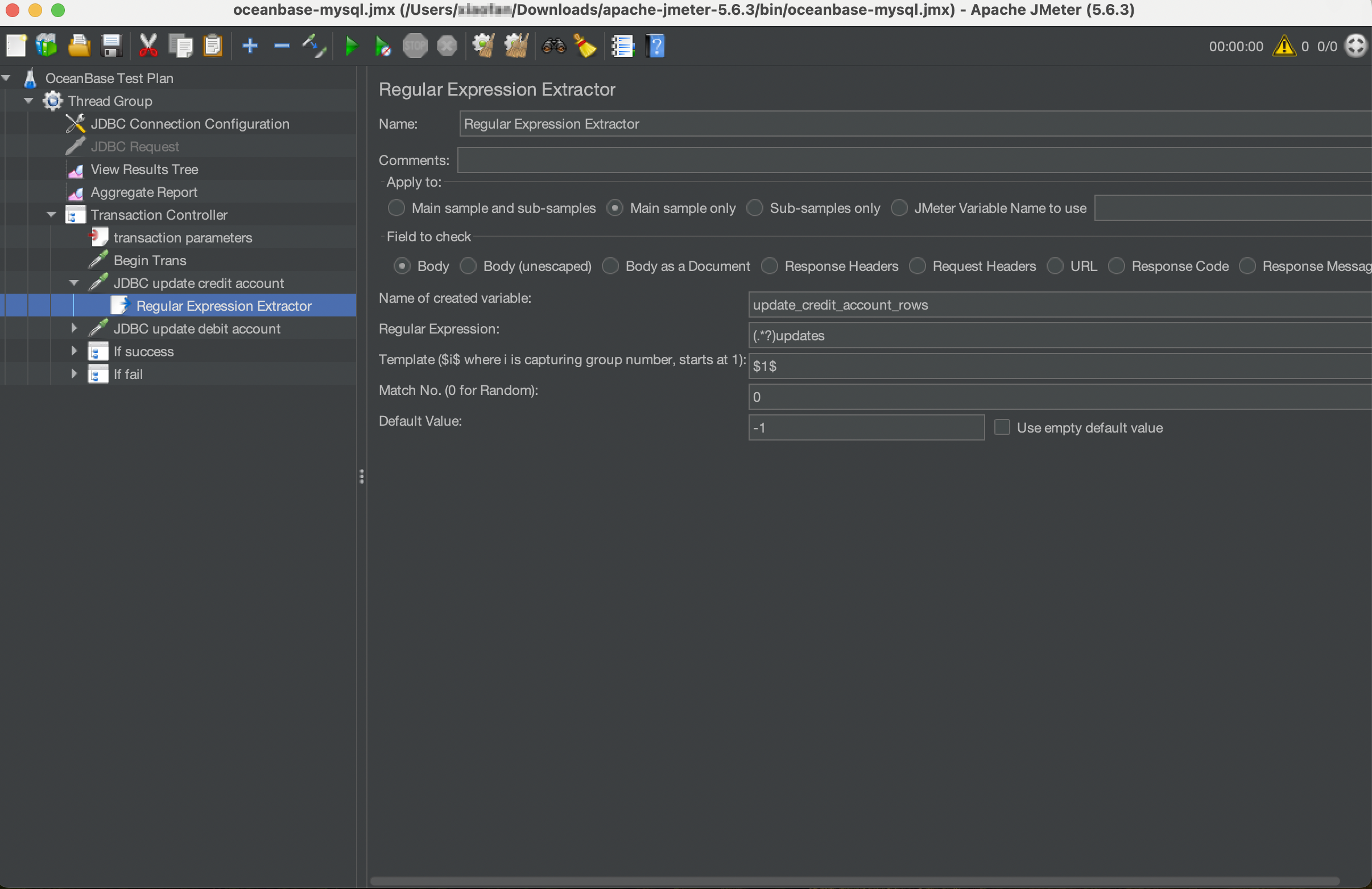 Processing logic for account A