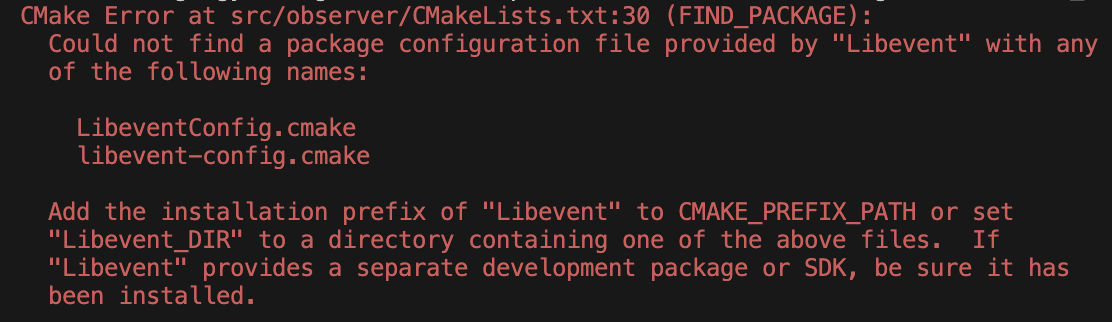 cmake error
